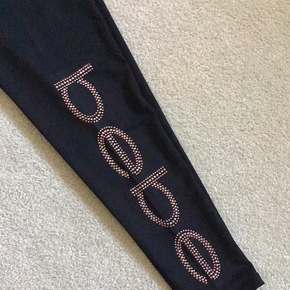 SOLD - Bebe Sport Rhinestud Logo Black Legging - NWT - Picture 2 of 12